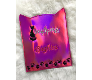 Stickserie ITH - Impfpasshülle Katzenkopf Ohren - 11 Motive Katze in 4 Varianten inkl. Blanko